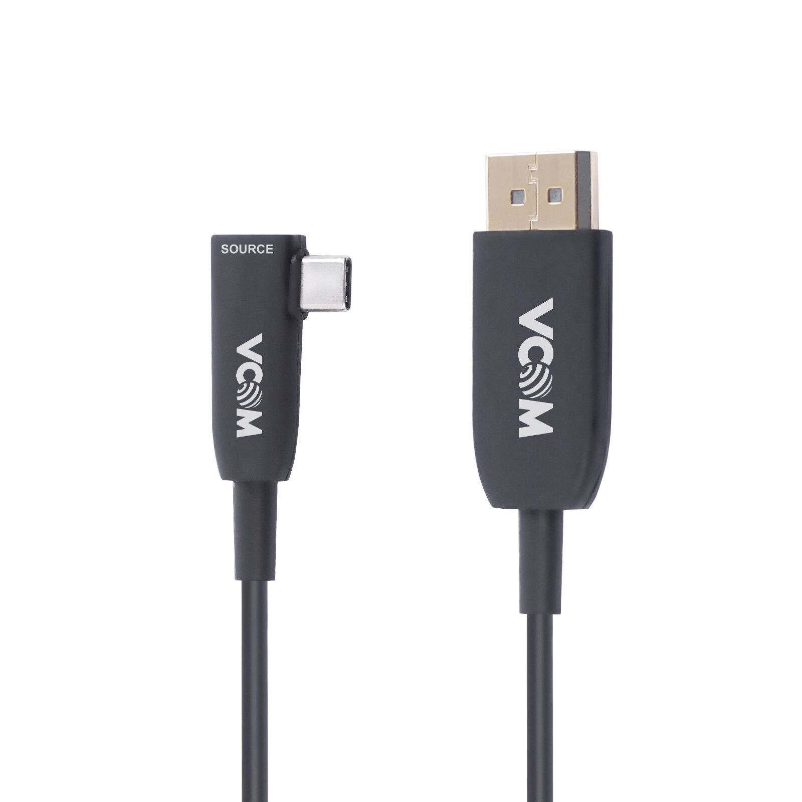 

Кабель-переходник (адаптер) USB Type-C(M)-DisplayPort(19M) прямой/угловой v1.4 4K, экранированный, 15 м, черный VCOM D3752A (D3752A-15.0), D3752A-15.0