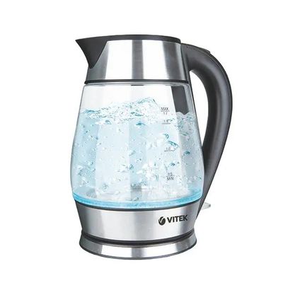 

Чайник электрический VITEK VT-7037 1.8л. 2.2 кВт, стекло, серебристый (7037-VT-01), VT-7037