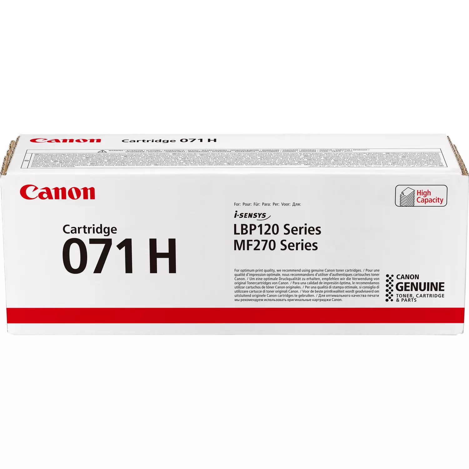 

Картридж лазерный Canon 071H/5646C002, черный, 2500 страниц, оригинальный для Canon i-SENSYS LBP122dw/i-SENSYS MF272dw/i-SENSYS MF275dw, 071H