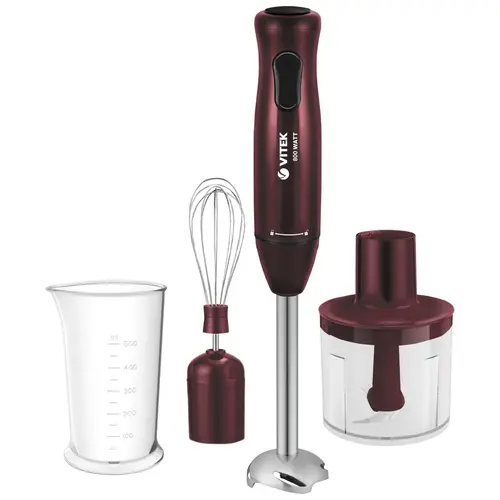 

Блендер погружной VITEK Bojole VT-3401 800 Вт, бордовый (VT-3401), Bojole VT-3401