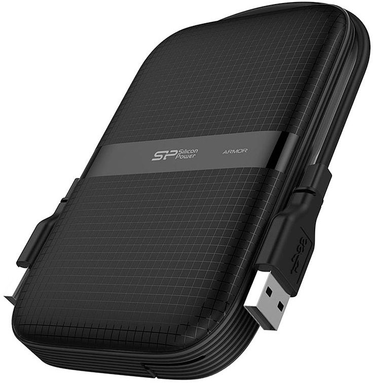 

Внешний жесткий диск (HDD) Silicon Power 4Tb Armor A60, 2.5", USB 3.1 Gen 1, черный (SP040TBPHDA60S3A)