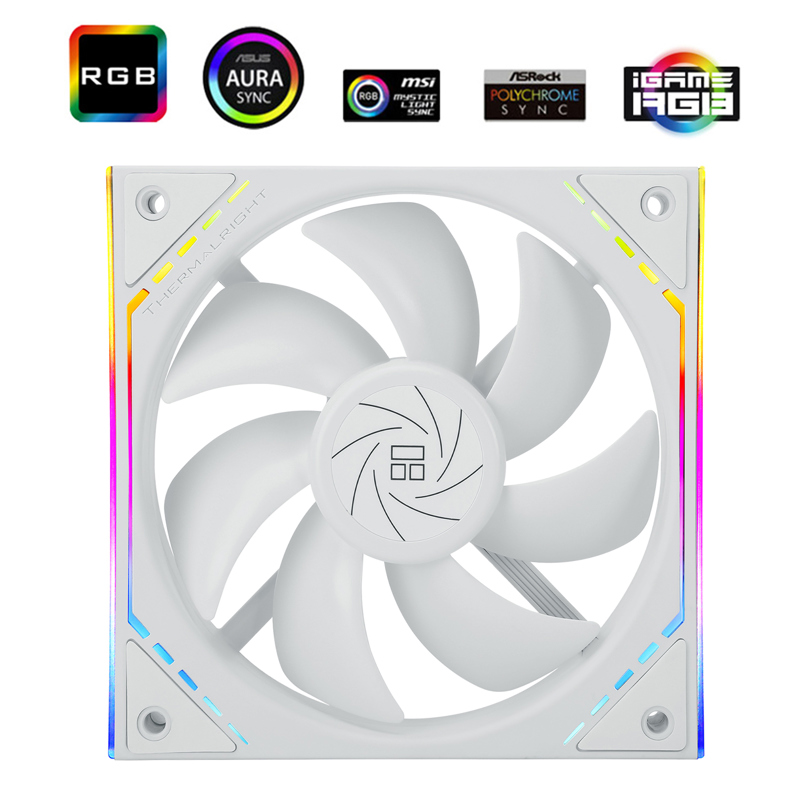 

Вентилятор Thermalright TL-M12W-S, 120x124мм мм, 1500rpm, 23.2 дБ, 4-pin PWM, 1шт, белый, ARGB подсветка (TL-M12W-S), TL-M12W-S