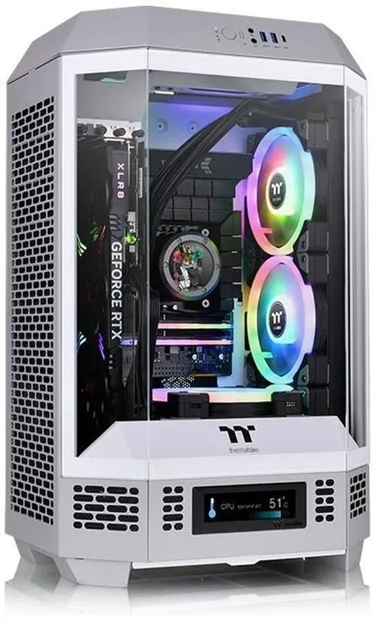 Корпус Thermaltake The Tower 300, mATX, Micro-Tower, 2xUSB 3.0, USB Type-C, серый, без БП (CA-1Y4-00SIWN-00)