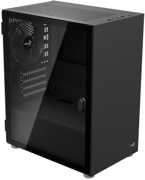 Корпус AeroCool CS-111-G-BK-v1, mATX, Mini-Tower, USB 3.0, черный, без БП (4711099476800)