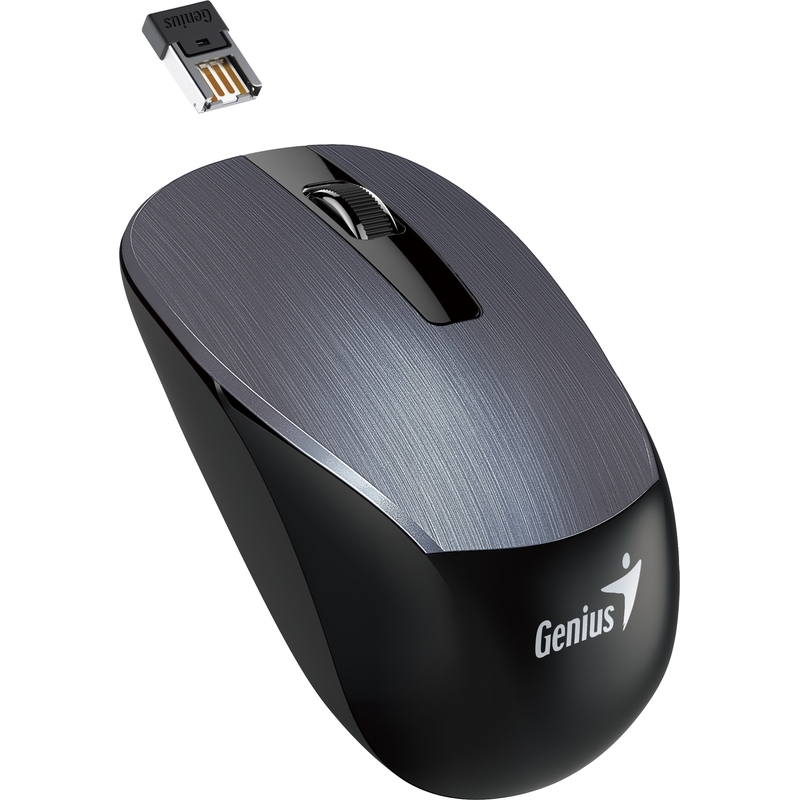Мышь Genius NX-7015, USB/Радиоканал, черный/серебристый (31030019404)