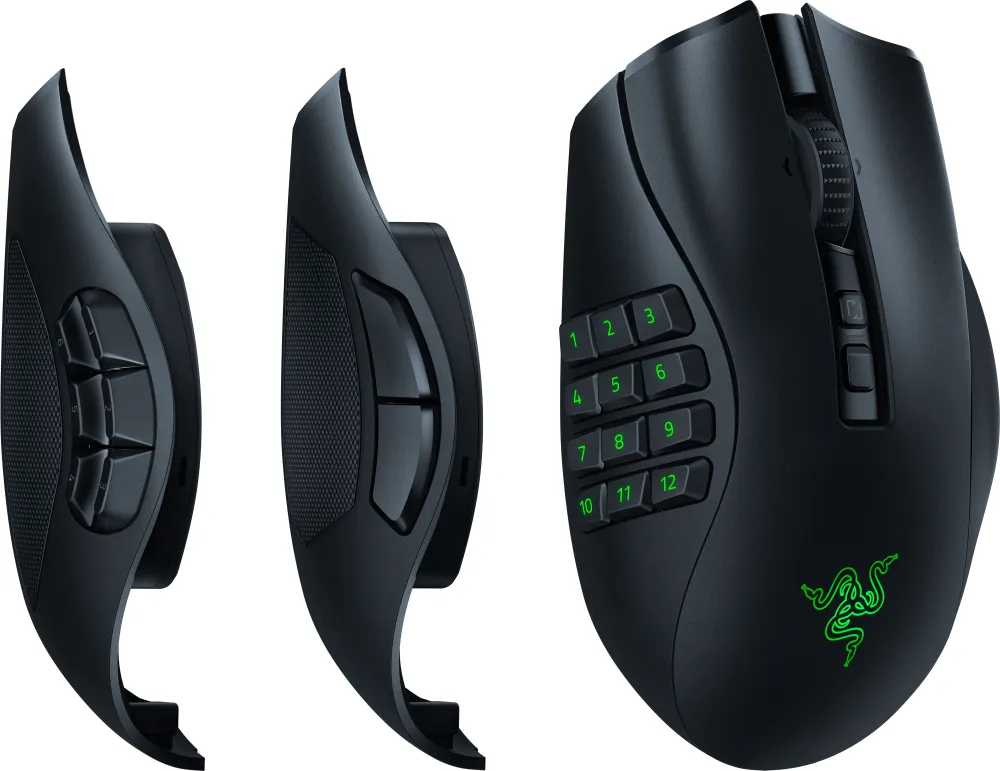 Мышь беспроводная Razer Naga V2 Pro, 30000dpi, оптическая светодиодная, Bluetooth/Радиоканал, черный (RZ01-04400100-R3G1)