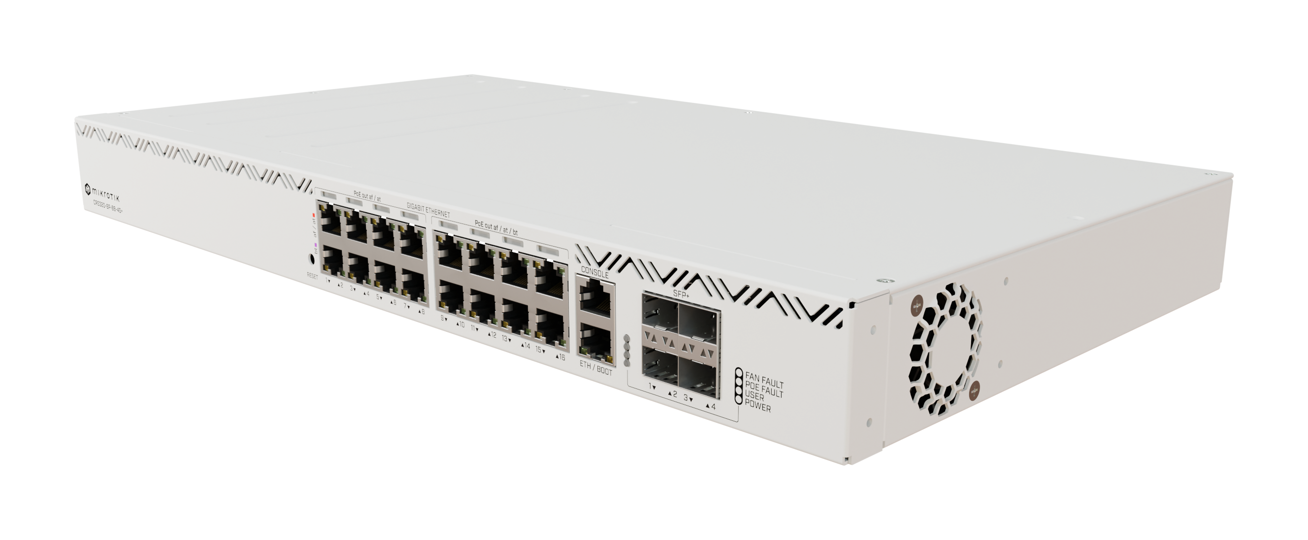 

Коммутатор MikroTik Cloud Router Switch CRS320-8P-8B-4S+RM, управляемый, кол-во портов: 17x1 Гбит/с, кол-во SFP/uplink: SFP+ 4x10 Гбит/с, установка в стойку, PoE: 16x90 Вт (макс. 600 Вт) (CRS320-8P-8B-4S+RM), CRS320-8P-8B-4S+RM