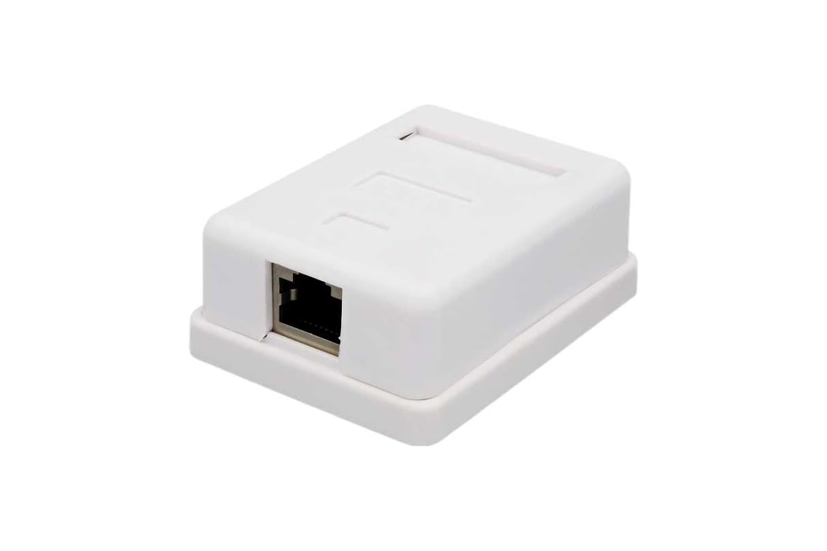 Розетка RJ-45 открытый монтаж категория 5e экранированная IP20 белый SUPRLAN 10-0354-1 350₽