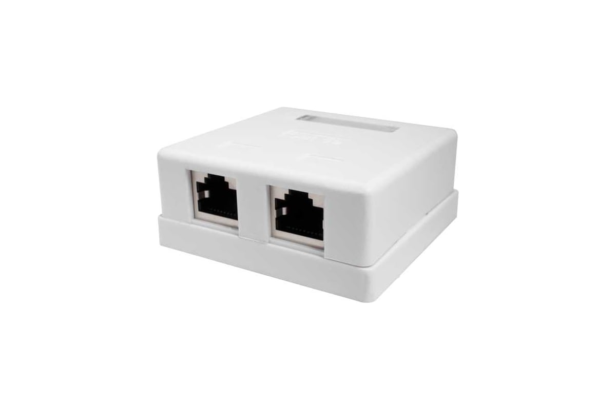 

Розетка RJ-45+RJ-45 открытый монтаж категория 5e, экранированная, IP20, белый, SUPRLAN (10-0308-1)
