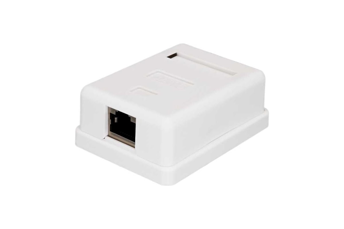 Розетка RJ-45 открытый монтаж категория 6, экранированная, IP20, белый, SUPRLAN (10-0352-1)