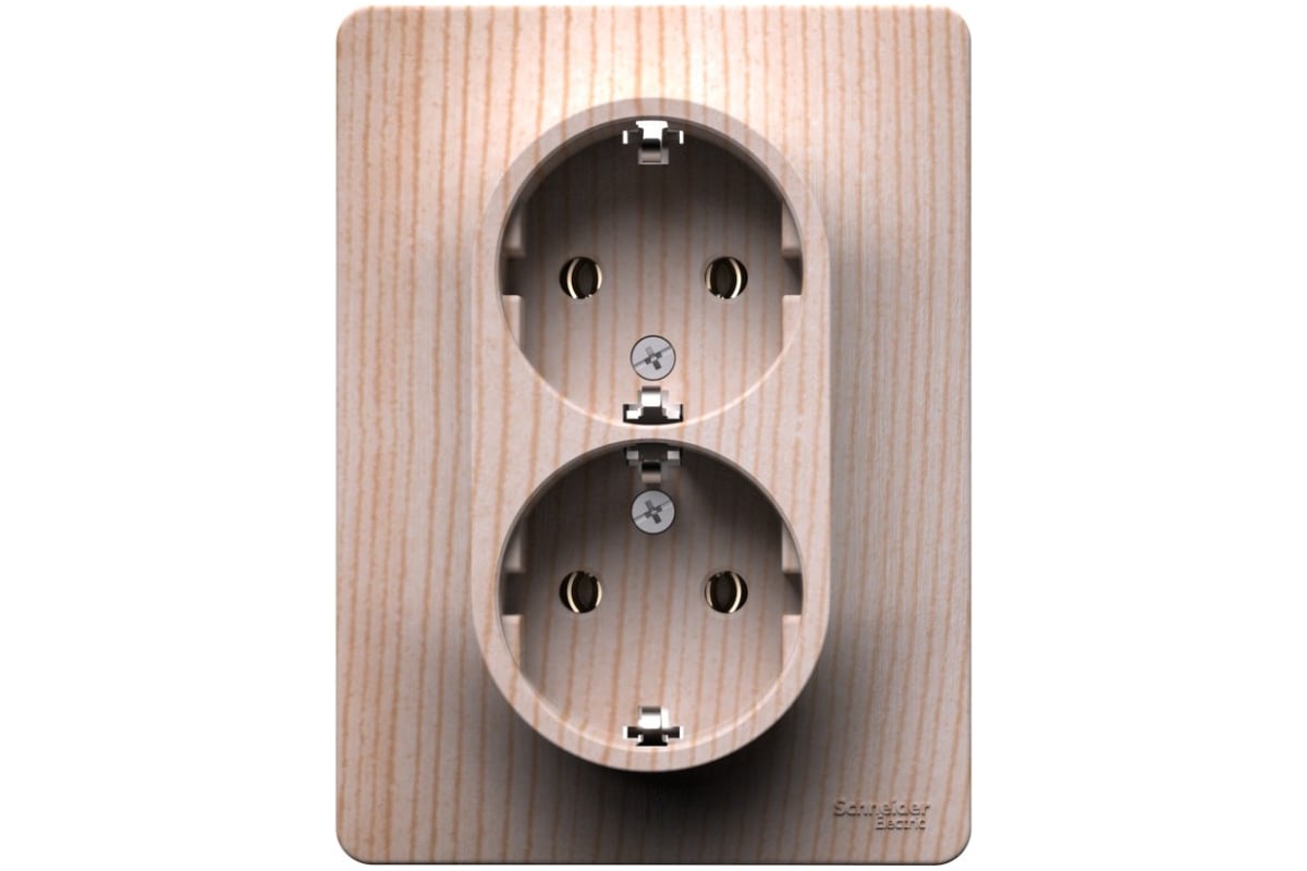 

Розетка Systeme Electric Glossa, скрытый монтаж, 2-х постовая, с з/к, 16А, механизм розетки с накладкой, IP20, сосна, 1 шт. (GSL001524)