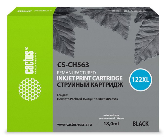 

Картридж струйный Cactus CS-CH563 (122XL), черный, совместимый, 20мл, для DJ 1000 / 1050 / 2000 / 2050 / 3000 / 3050 / 1510 /2050