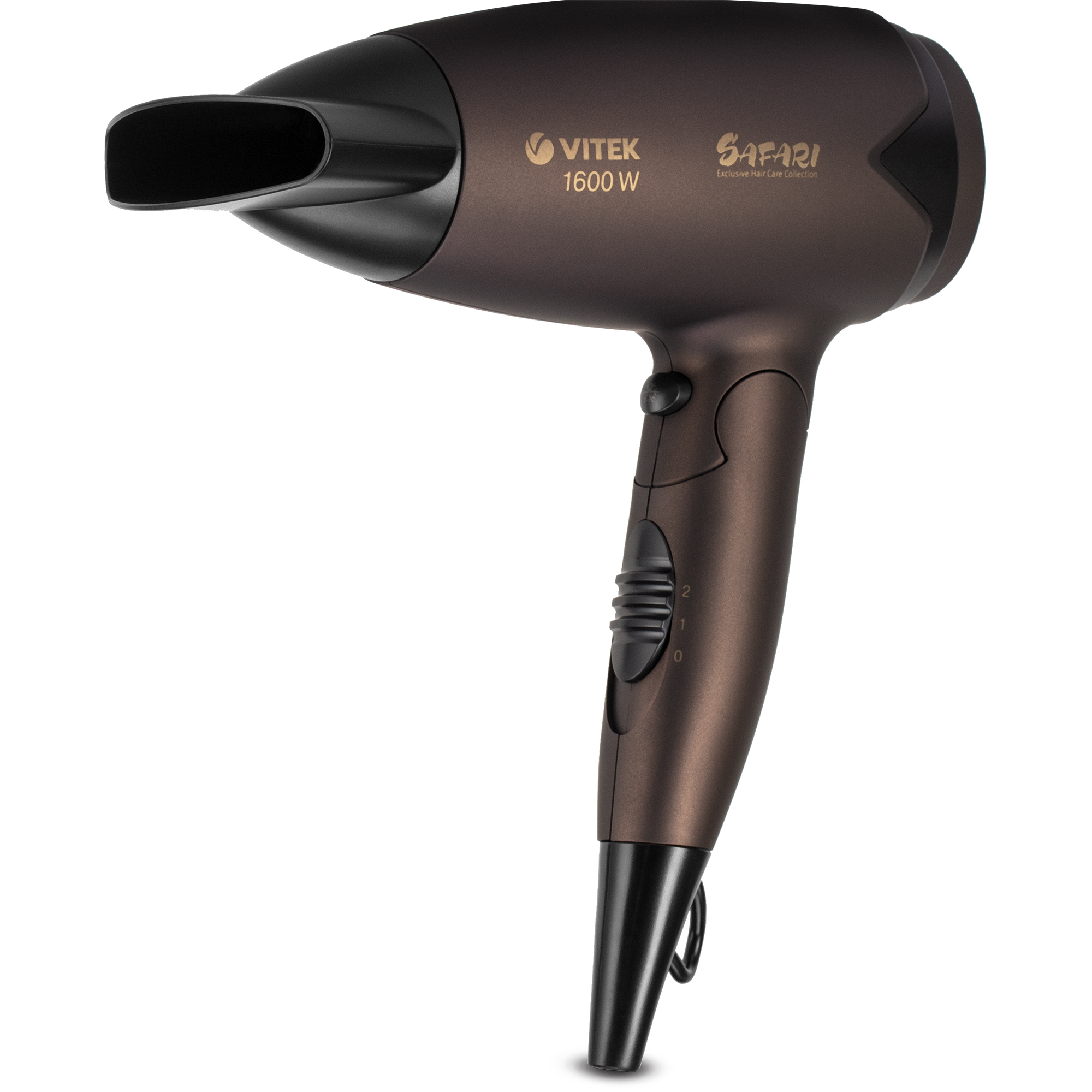 

Фен Vitek VT-8206 1.6 кВт, режимов: 2, насадок: 1, бронзовый (VT-8206), VT-8206