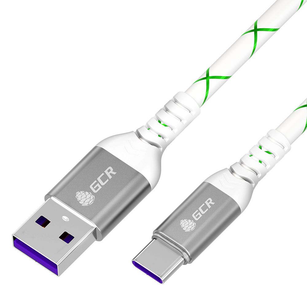 

Кабель USB-USB Type-C, экранированный, быстрая зарядка, 18 Вт, 1 м, белый/зеленый, Greenconnect GCR-C100 (GCR-55288), GCR-C100