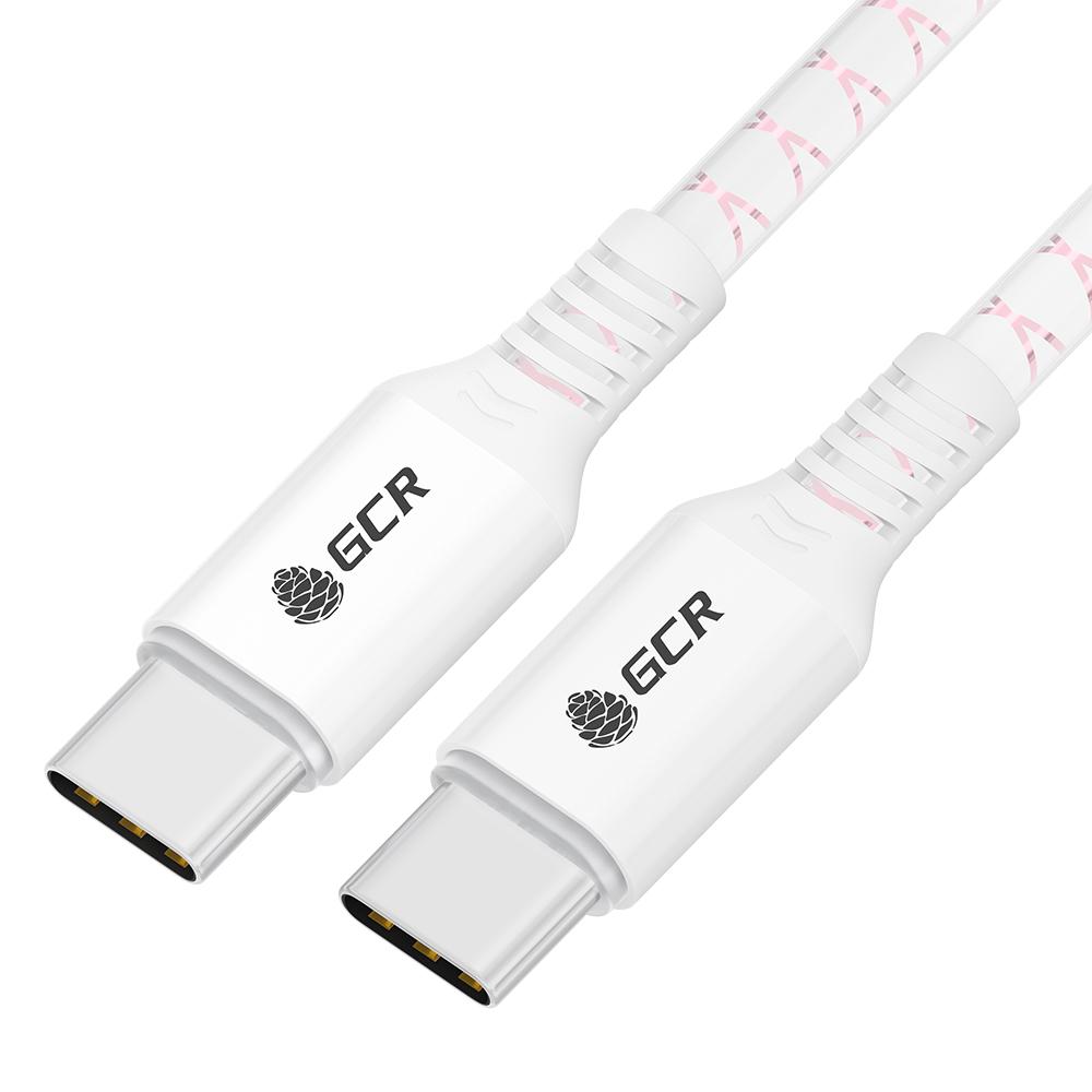

Кабель USB Type-C-USB Type-C, экранированный, быстрая зарядка, 18 Вт, 1.5 м, белый/розовый, Greenconnect GCR-UCPD14 (GCR-54535), GCR-UCPD14