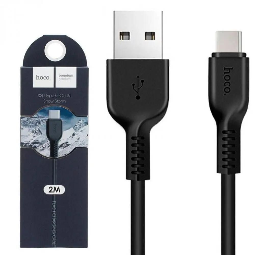 

Кабель USB-USB Type-C, 2А, 2 м, черный, HOCO X20 Flash (X20), X20