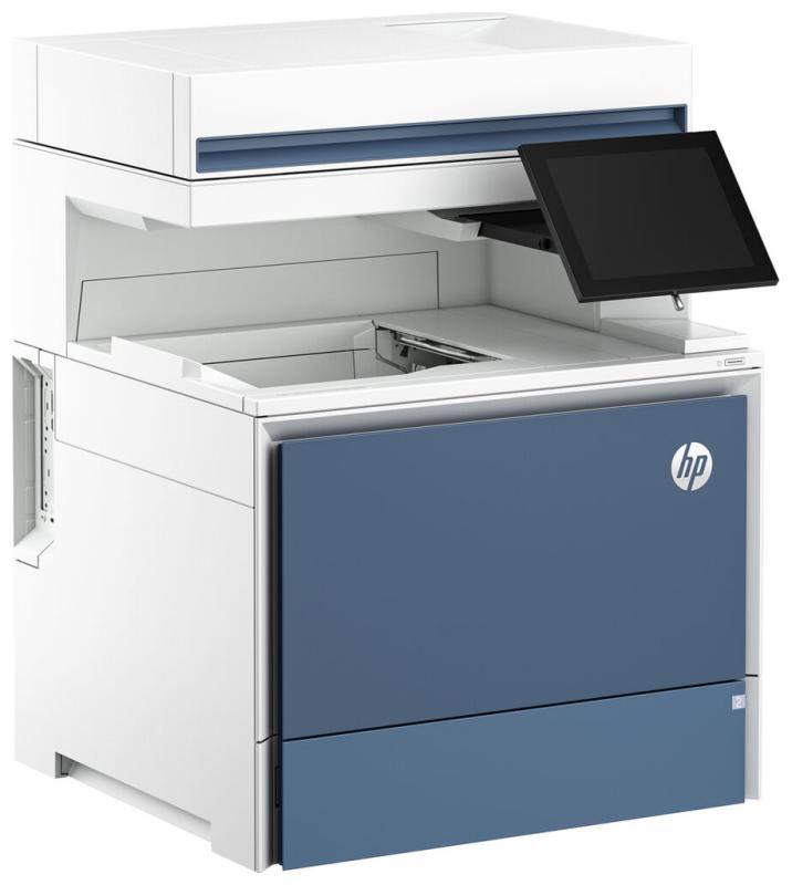 

МФУ лазерный HP Color LaserJet Enterprise Flow MFP 6800zf, A4, цветной, 55 стр/мин (A4 ч/б), 55 стр/мин (A4 цв.), 1200x1200 dpi, дуплекс, ДАПД-150 листов, сетевой, USB, белый/синий, требуется запуск через АСЦ (6QN36A), 6800zf