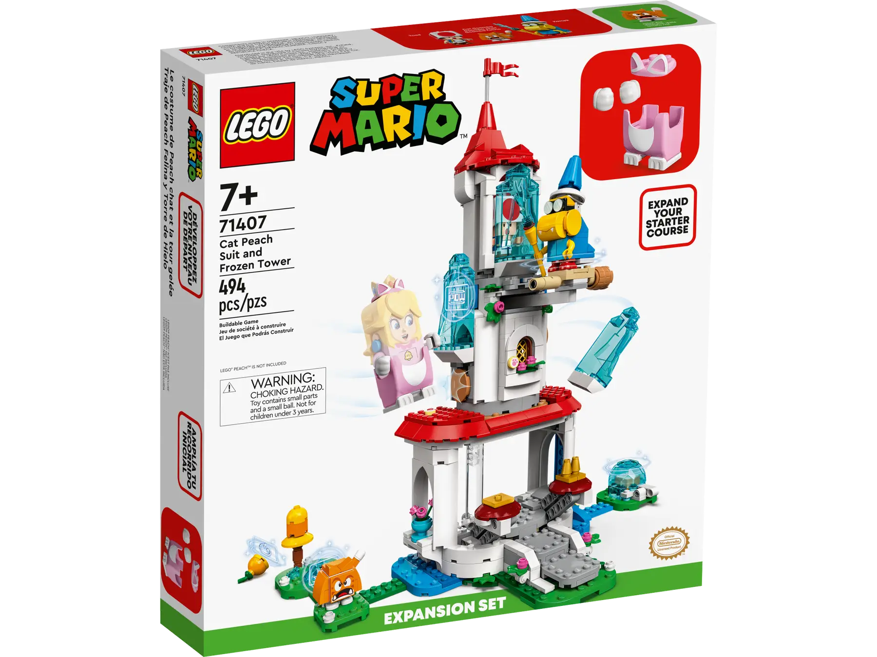 Конструктор LEGO Super Mario Персиковый костюм кошки и Ледяная башня, деталей: 494