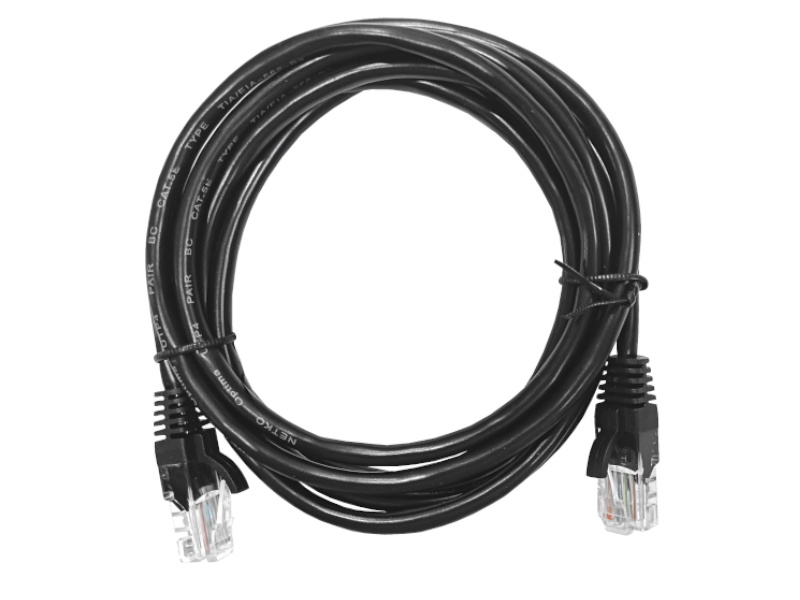 

Патч-корд UTP кат.5e, 2 м, RJ45-RJ45, черный, CU, LSZH, Netko Optima (N.BC.UTP.5e-2.0m-1-lszh)