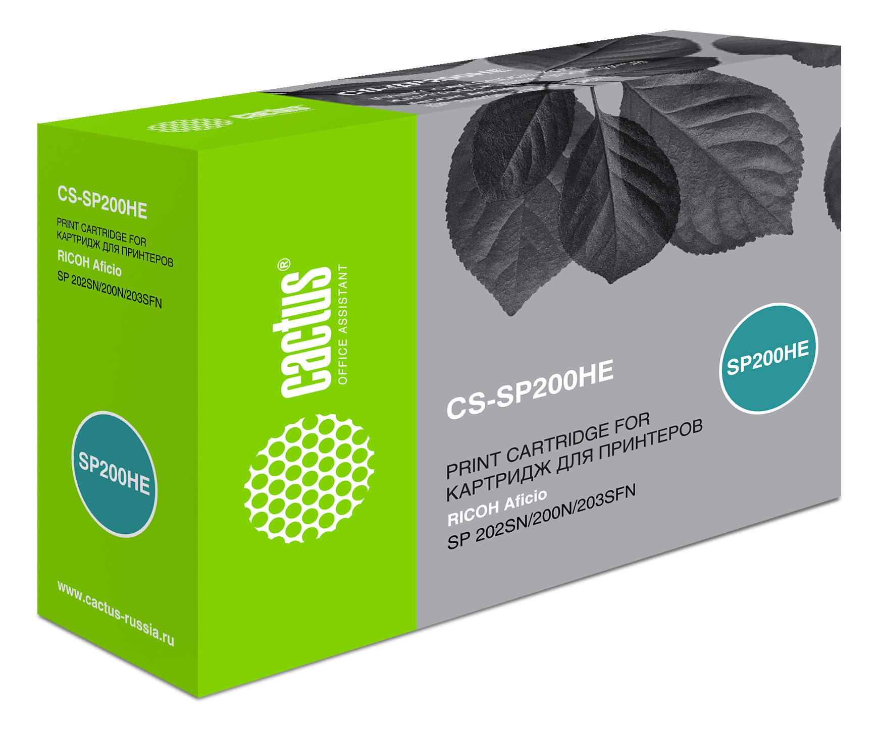 

Картридж лазерный Cactus CS-SP200HE (SP 200HE), черный, 2600 страниц, совместимый для Ricoh SP 200N / SP 200S / SP 202SN / SP 203SF / SP 203SFN