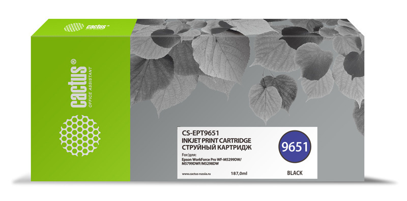 Картридж Cactus CS-EPT9651, совместимый, черный, для Epson