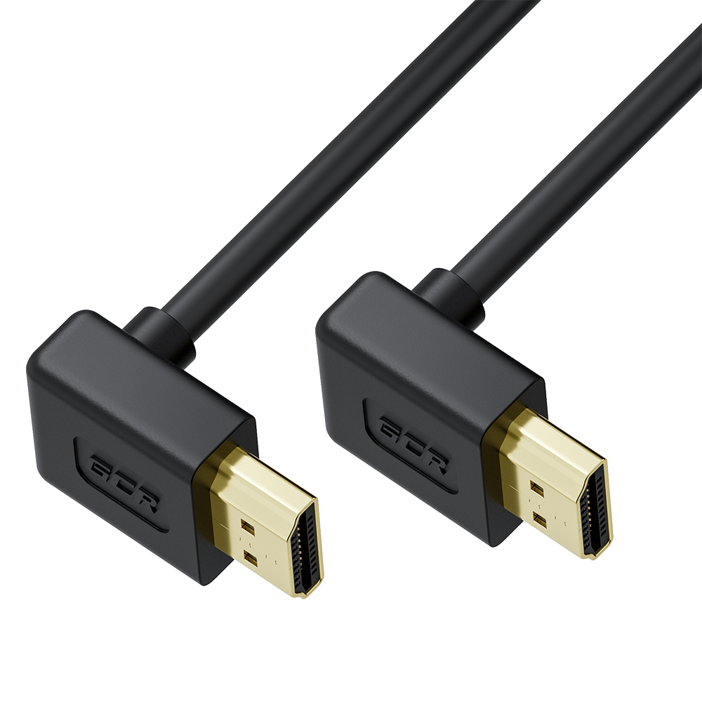 

Кабель HDMI(19M)-HDMI(19M) верхний угол/верхний угол v2.0 4K, экранированный, 2 м, черный Greenconnect SLIM GCR-H205 (GCR-52431), GCR-H205