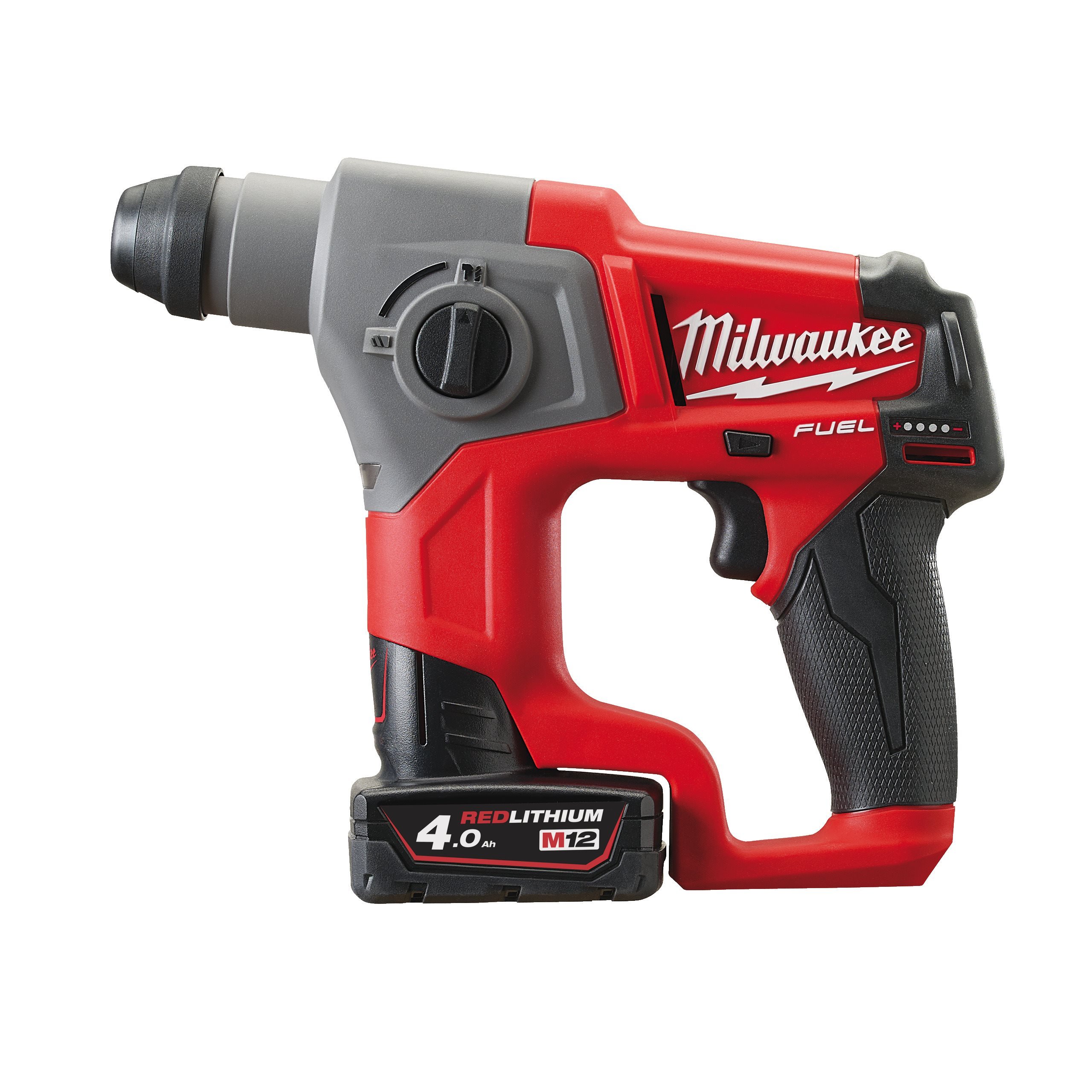 

Перфоратор Milwaukee M12 Fuel CH-402C, аккумуляторный, SDS-Plus, 1.1 Дж, 900 об/мин, 6575 уд/мин, 12V, 4 А·ч, Li-Ion, два акб, пластиковый кейс, 1.9 кг (4933441475), M12 Fuel CH-402C