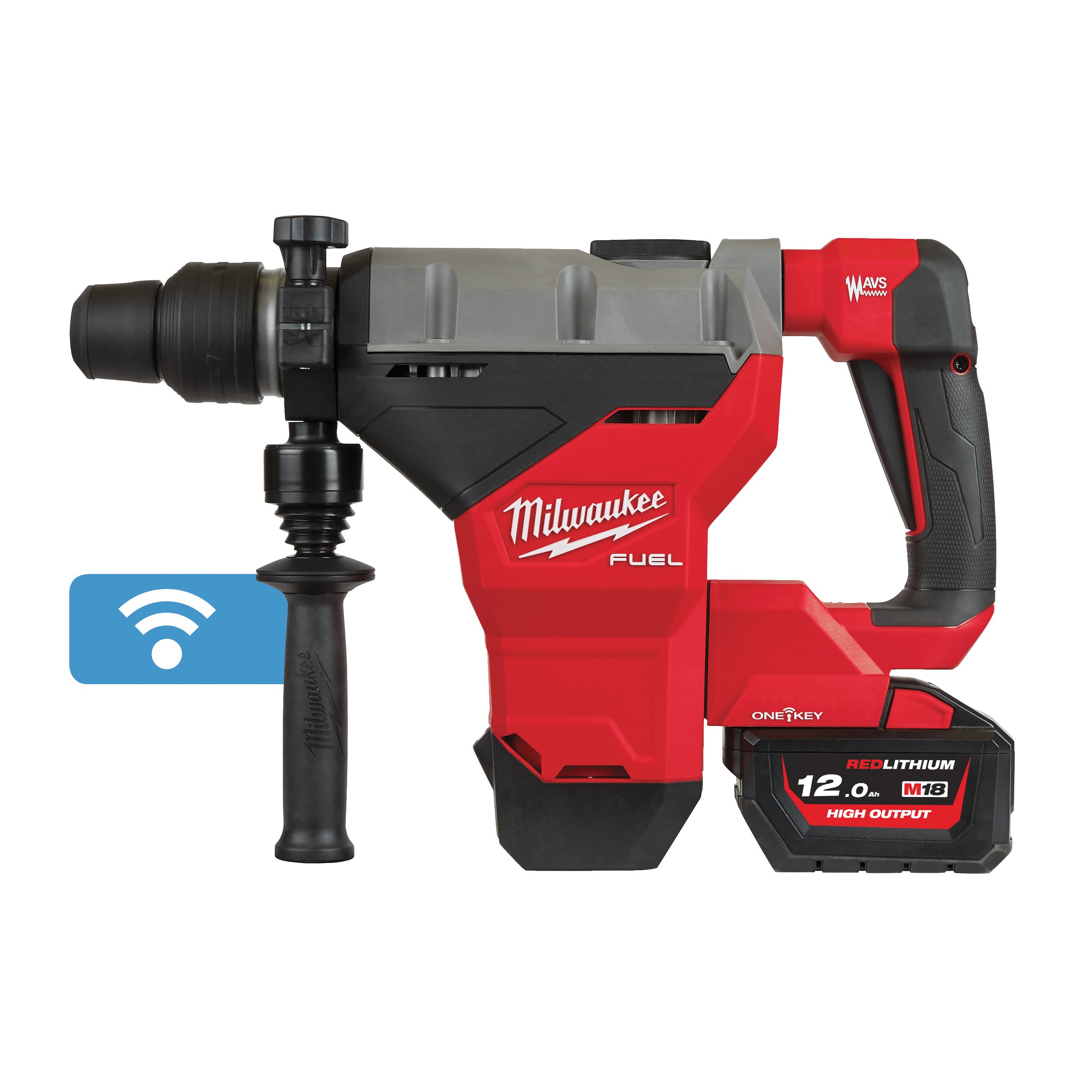

Перфоратор Milwaukee M18 FHM-121C FUEL ONE-KEY, аккумуляторный, SDS-Max, 11 Дж, 380 об/мин, 2900 уд/мин, 18V, 12 А·ч, Li-Ion, один акб, пластиковый кейс, 10.2 кг (4933464894), M18 FHM-121C FUEL ONE-KEY