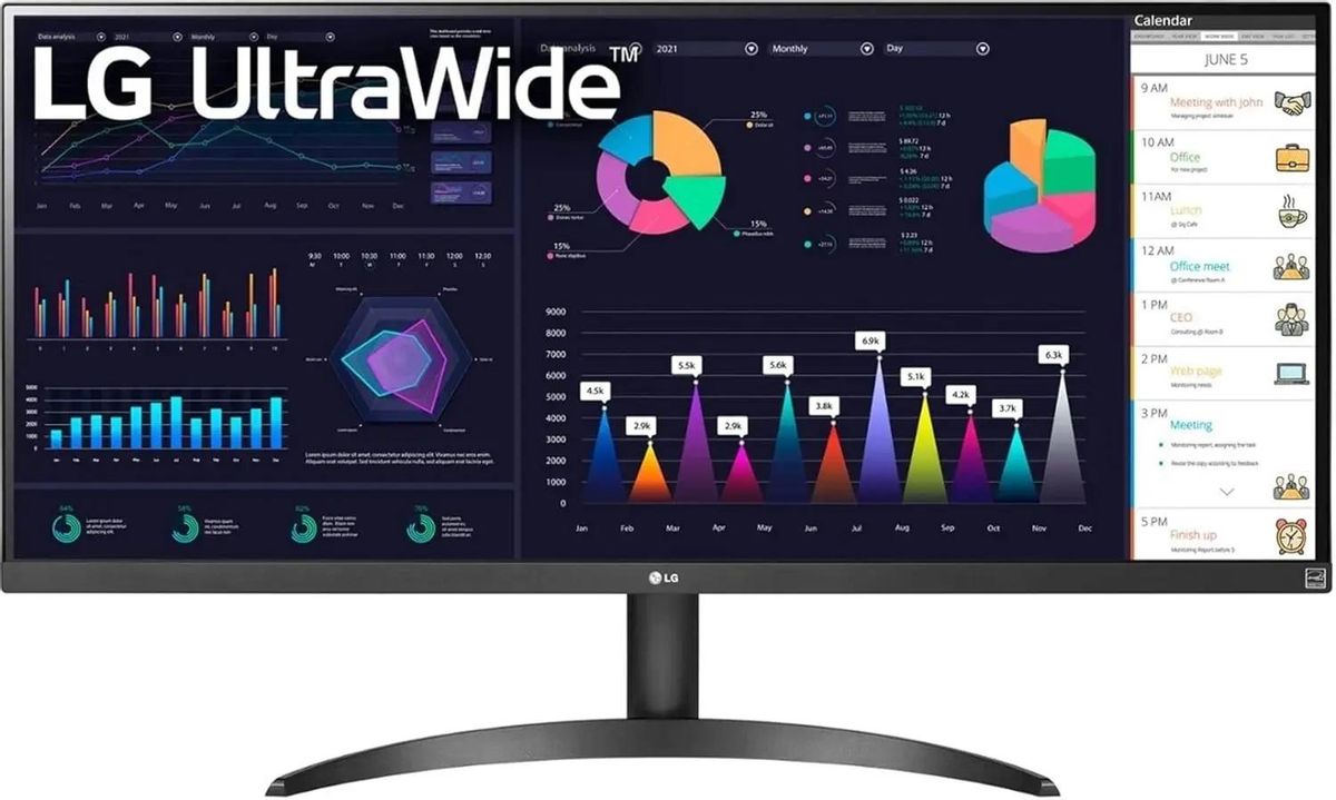

Монитор 34" LG UltraWide 34WQ500-B IPS, 2560x1080 (21:9), 400кд/м2, 100 Гц, 5 мс, 178°/178°, HDMI, DisplayPort, черный (34WQ500-B.ARUZ), 34WQ500-B