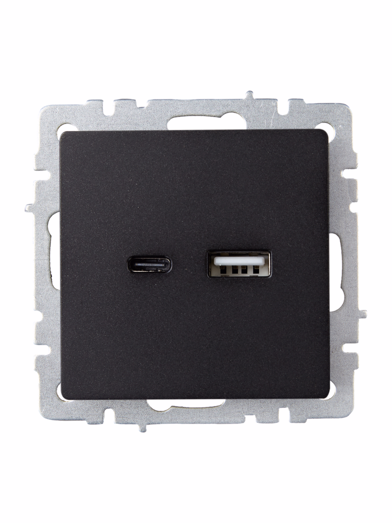 Розетка IEK Brite РЮ11-1-БрЧ (BR-U22-018-K02)