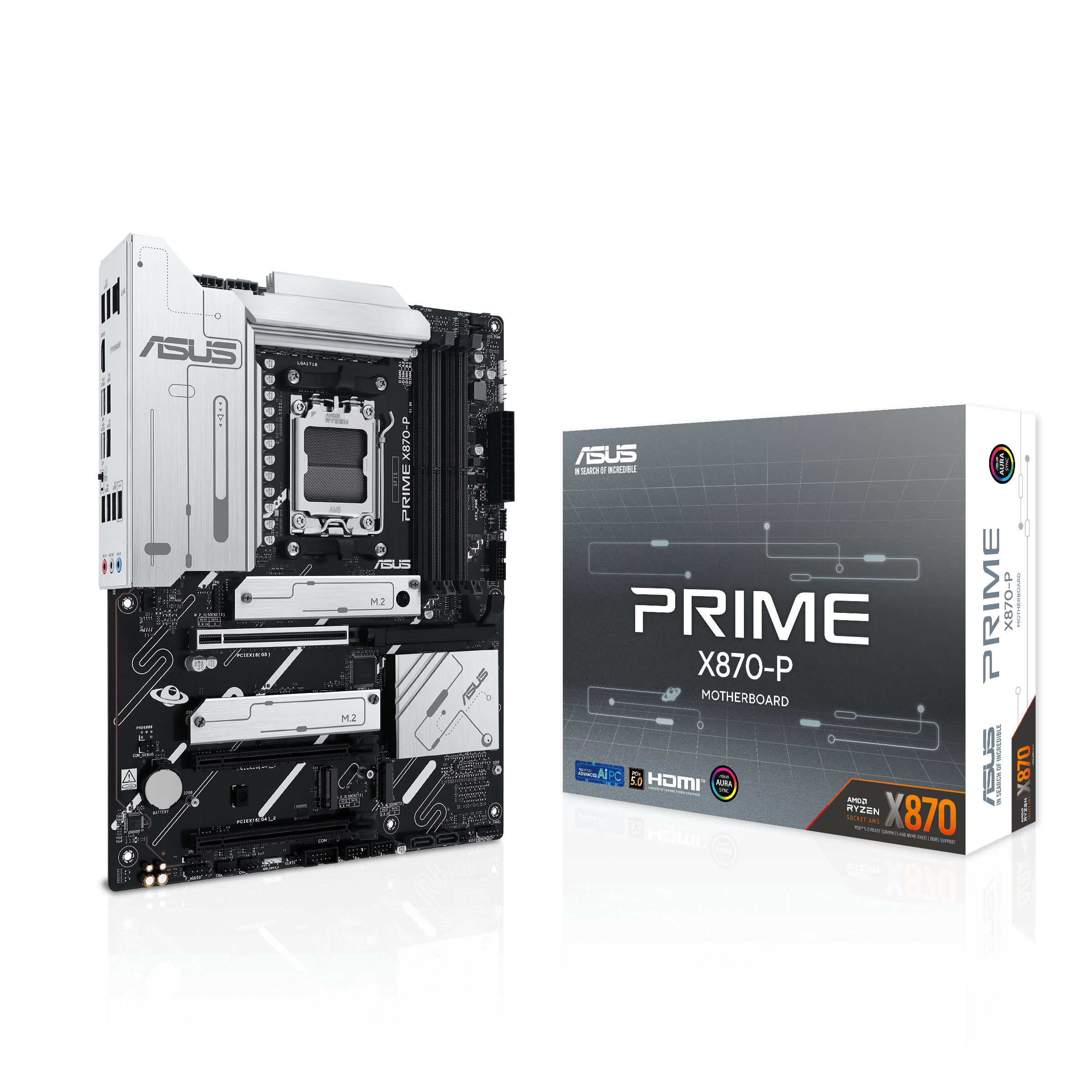 

Материнская плата ASUS PRIME X870-P, AM5, AMD X870, 4xDDR5 DIMM, 3PCI-Ex16, 2SATA3, 7.1-ch, 2.5GLAN, 6 USB 3.2, 3 USB Type-C, HDMI, Type-C DP, ATX, Retail, PRIME X870-P