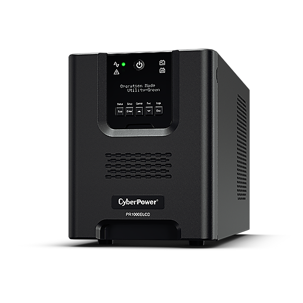 

ИБП CyberPower Professional Tower PR1000ELCD, 1000 В·А, 900 Вт, IEC, розеток - 8, USB, черный (PR1000ELCD), PR1000ELCD