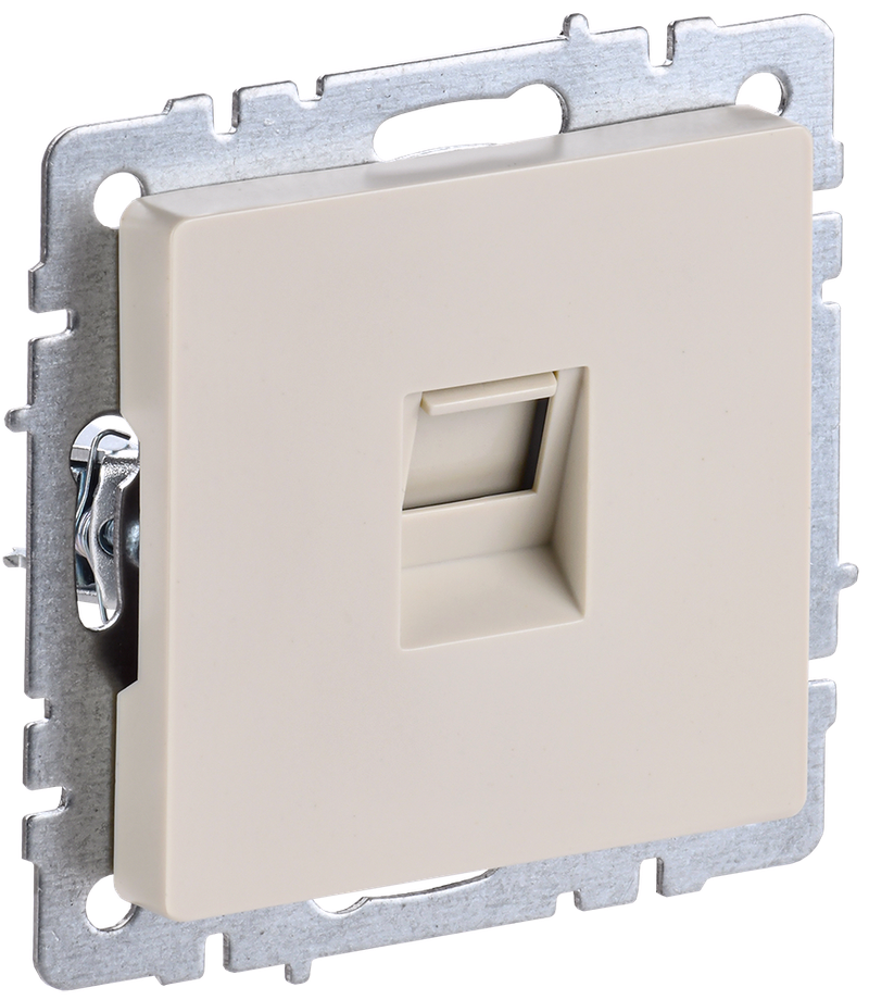 

Розетка RJ-45 скрытый монтаж категория 6, бежевый, IEK BRITE РК11-БрКр (BR-K10-2-K10), РК11-БрКр