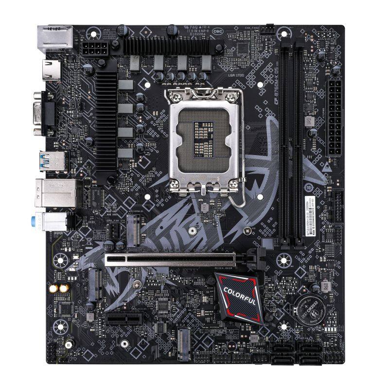 

Материнская плата Colorful BATTLE-AX B760M-K D5 V20, Socket1700, Intel B760, 2xDDR5 DIMM, PCI-Ex16, 4SATA3, 5.1-ch, GLAN, 6 USB 3.2, VGA, HDMI, mATX, Retail, BATTLE-AX B760M-K D5 V20