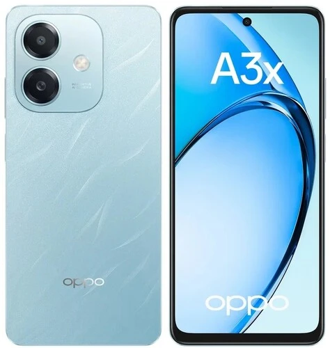 

Смартфон OPPO A3X, 6.67" 1604x720 IPS, Qualcomm Snapdragon 6s 4G Gen 1, 4Gb RAM, 128Gb, 3G/4G, Wi-Fi, BT, 2xCam, 2-Sim, 5000 мА⋅ч, USB Type-C, Android 14, голубой, A3X