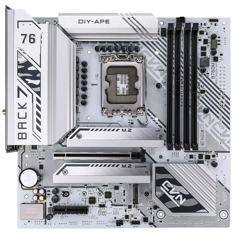 

Материнская плата Colorful CVN B760M-BACK FROZEN WIFI V20, Socket1700, Intel B760, 4xDDR4, PCI-Ex16, 4SATA3, 5.1-ch, 2.5GLAN, 4 USB 3.2, 2 USB Type-C, HDMI, DP, mATX, Retail, CVN B760M-BACK FROZEN WIFI V20