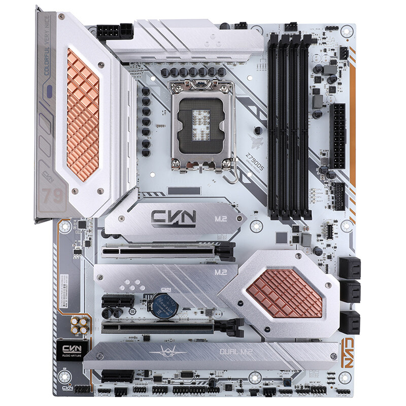 

Материнская плата Colorful CVN Z790D5 GAMING FROZEN V20, Socket1700, Intel Z790, 4xDDR5 DIMM, 2PCI-Ex16, 6SATA3, 7.1-ch, 2.5GLAN, 7 USB 3.2, 2 USB Type-C, HDMI, DP, ATX, Retail, CVN Z790D5 GAMING FROZEN V20