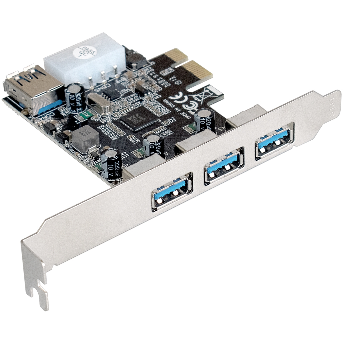 Контроллер USB 3.0 ExeGate EXE-367, 3xUSB 3.0, 1xUSB 3.0, PCI-E