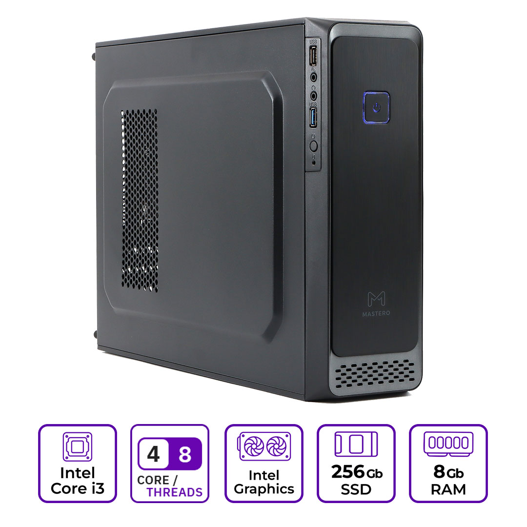 

Системный блок Mastero Middle MC15, Intel Core i3 12100 3.3 ГГц, 8Gb RAM, 256Gb SSD, DOS, черный (MC15-I12100-8S256), MC15