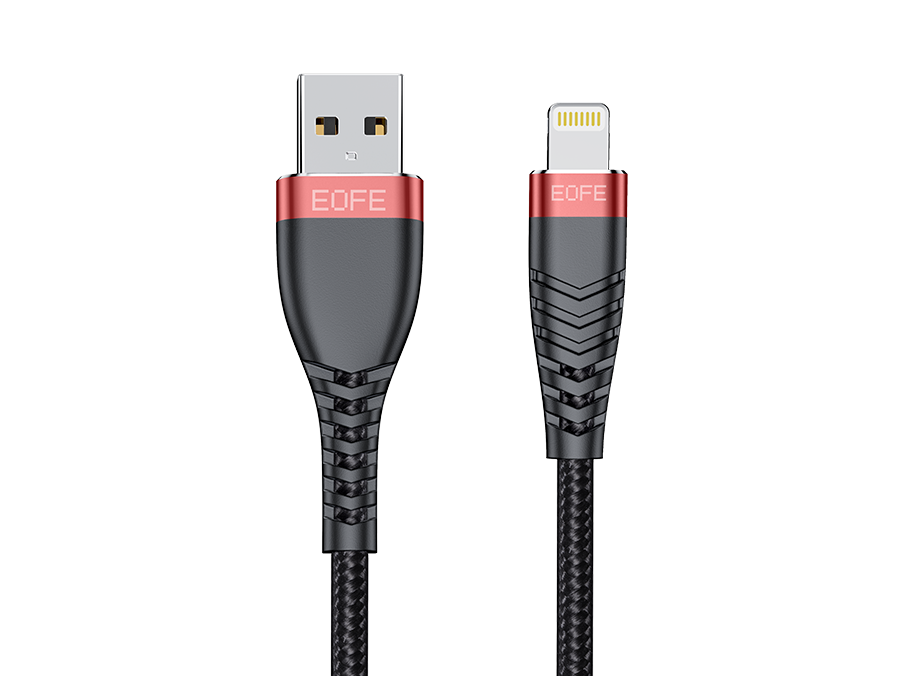 

Кабель USB-Lightning 8-pin, быстрая зарядка, 2.4А, 1 м, черный, EOFE AL31 (AL31 BLACK), AL31