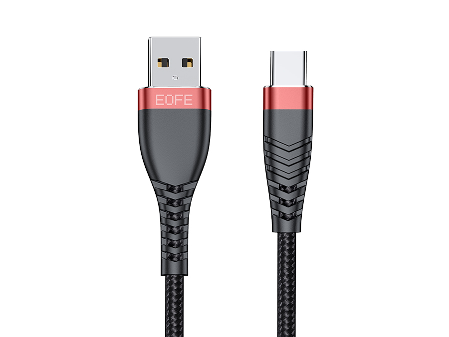 

Кабель USB-USB Type-C, быстрая зарядка, 2.4А, 1 м, черный, EOFE AC31 (AC31 BLACK), AC31