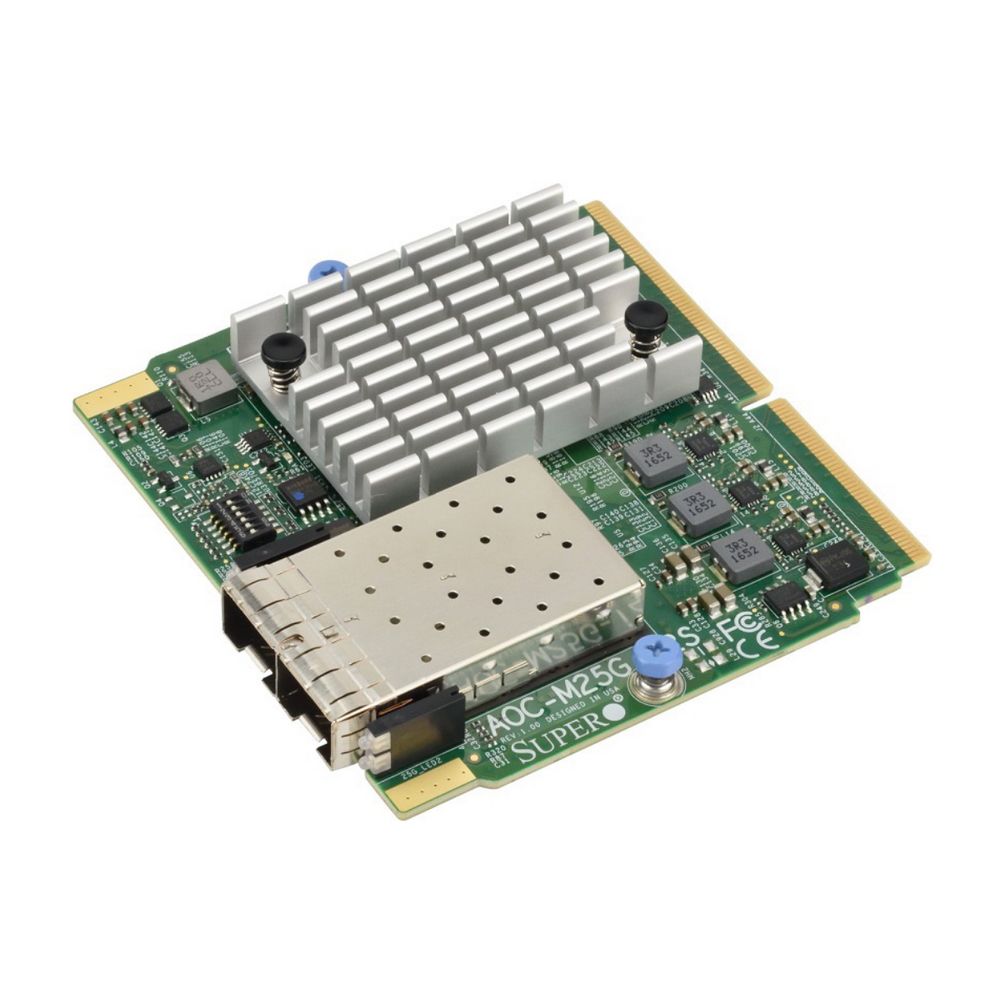 

Сетевая карта Supermicro AOC-M25G-i2SM, 2xSFP28, 25 Гб/с, PCI-E SIOM, Bulk (AOC-M25G-i2SM), AOC-M25G-i2SM