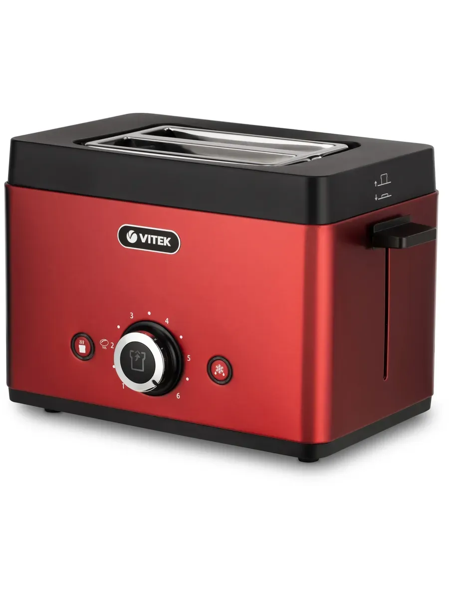 Тостер VITEK Verde VT-7164, красный/черный