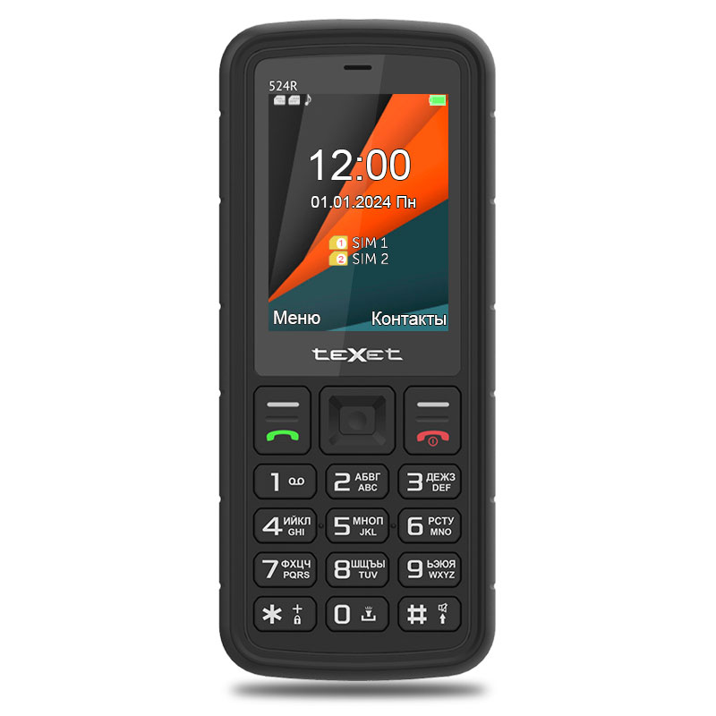 Мобильный телефон teXet TM-524R черный