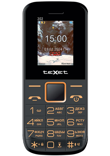Мобильный телефон teXet TM-202 черный