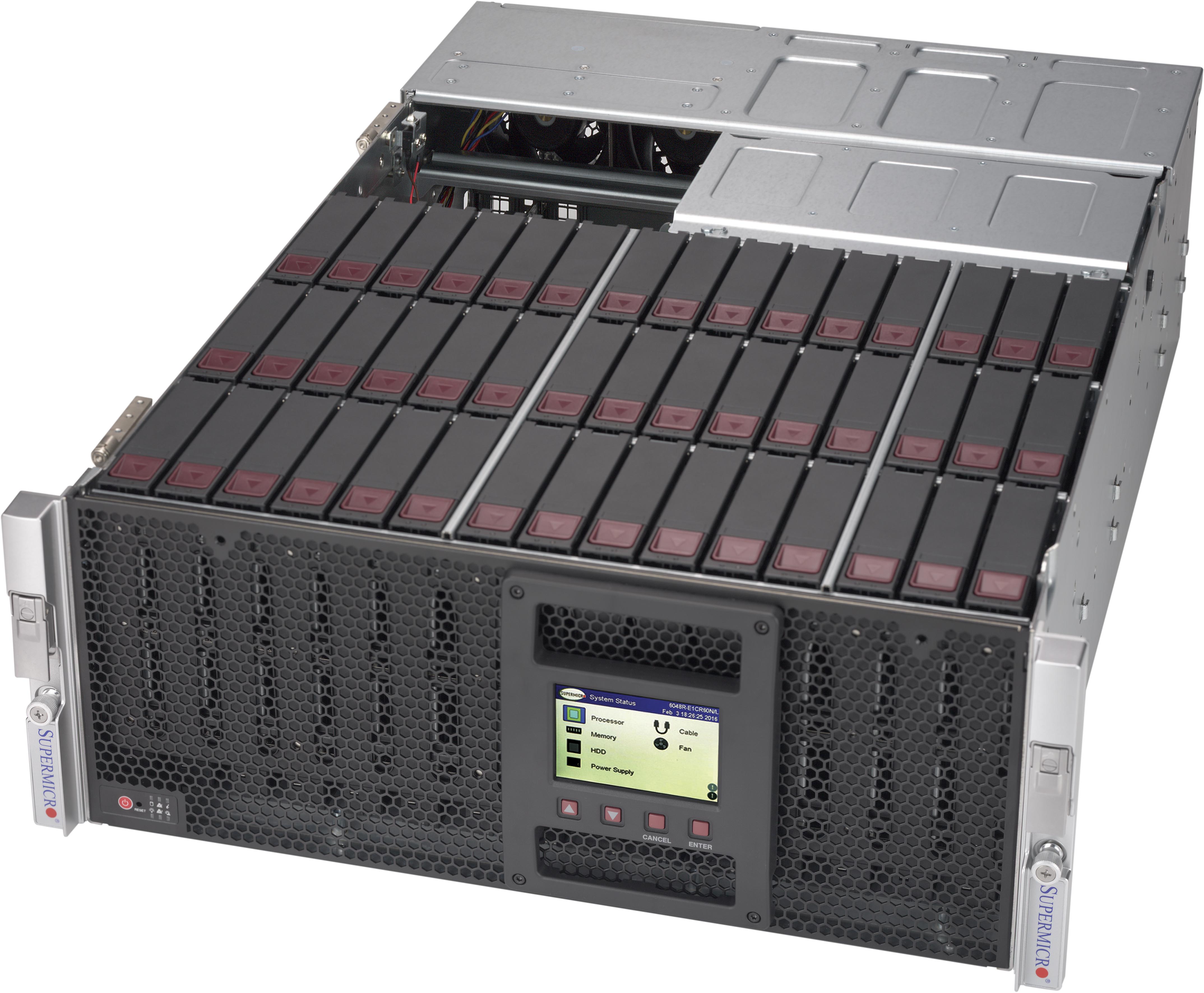 

Корпус Supermicro 946LE1C-R1K66JBOD, 4U RM, 45x3.5 HS, Redundant 2x1600 Вт, черный/серебристый (CSE-946LE1C-R1K66JBOD), 946LE1C-R1K66JBOD