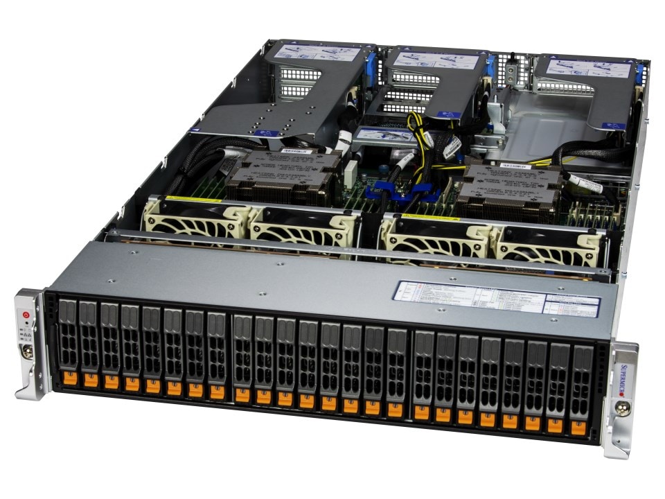 Серверная платформа SuperMicro 2125HS-TNR., 2xSocket SP5, 24xDDR5, 24x2.5 HDD HS, Redundant 2x1600 Вт 2U (AS-2125HS-TNR)