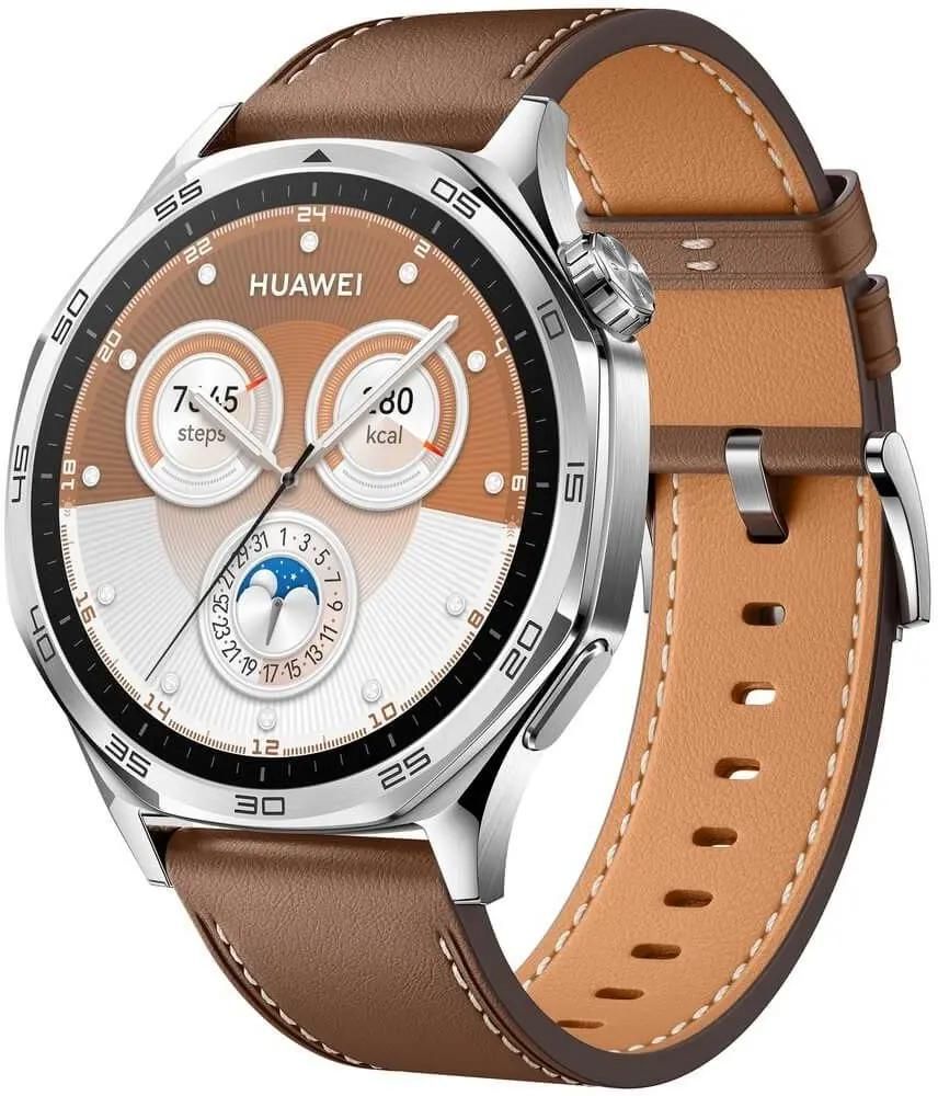 

Смарт-часы Huawei Watch GT 5, 1.43" Amoled, серебристый/коричневый (VLI-B19/55020DGK), Watch GT 5