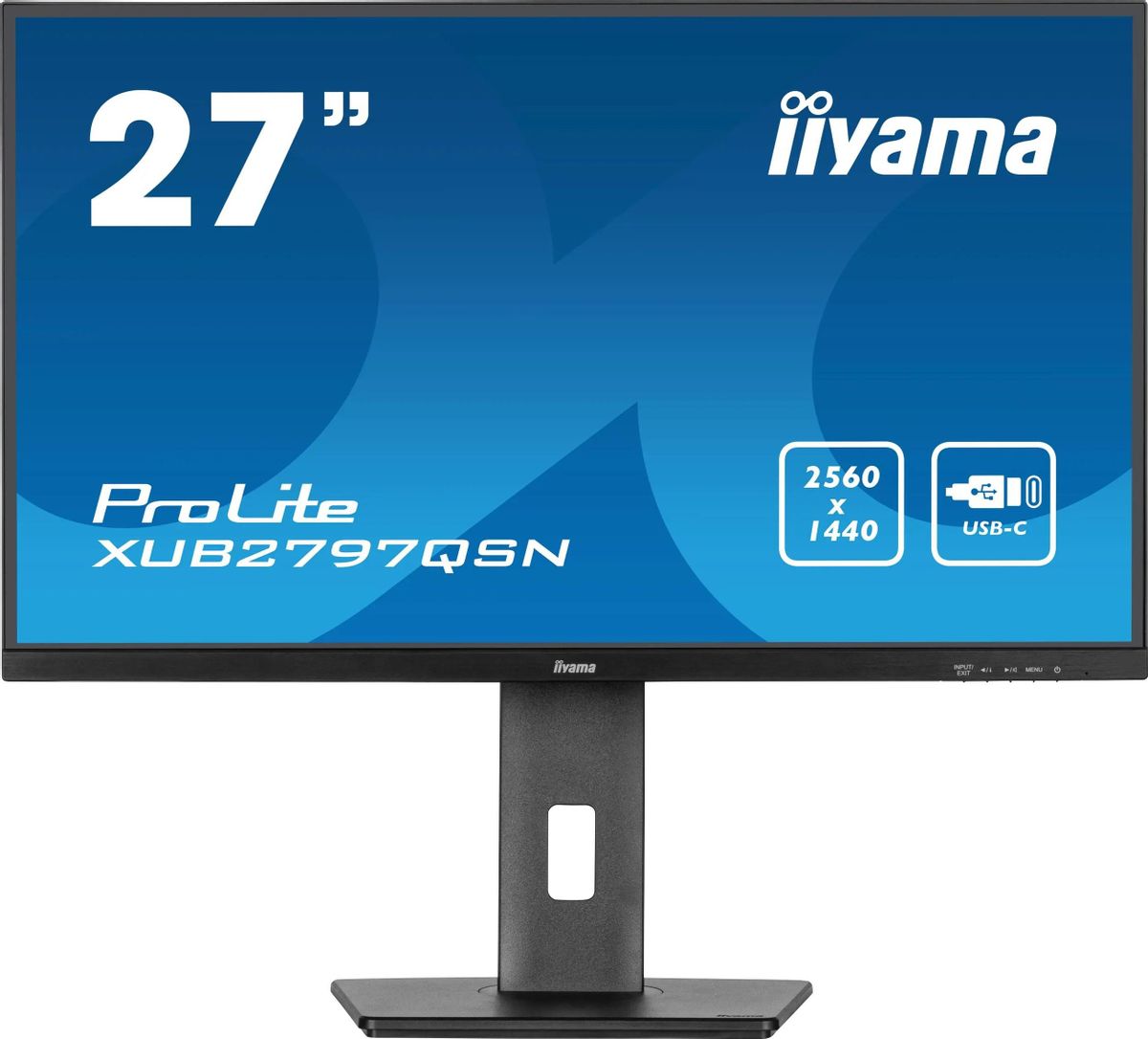 

Монитор 27" Iiyama ProLite XUB2797QSN-B1 IPS, 2560x1440 (16:9), 250кд/м2, 100 Гц, 1 мс, 178°/178°, HDMI, DisplayPort, USB Type-C, USB-Hub, черный (XUB2797QSN-B1), XUB2797QSN-B1