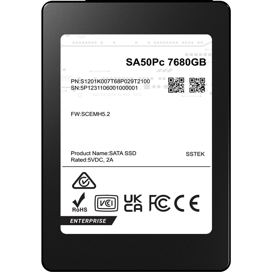 

Твердотельный накопитель (SSD) Phison 7.68Tb SA50Pc, 2.5", SATA3 (S1201K007T68P029T2100)